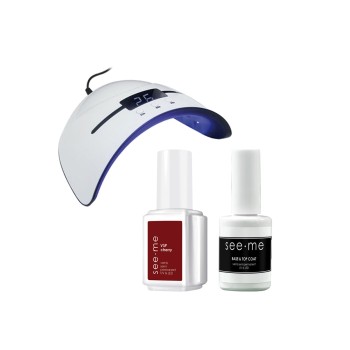 Kit manucure rouge - Vernis, soins & lampe - 3 produits   - 03 - 30224416