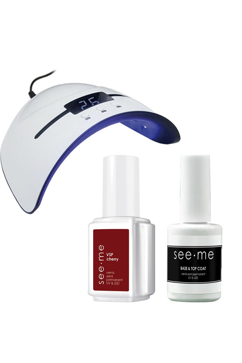 Kit manucure rouge - Vernis, soins & lampe - 3 produits   - 03 - 30224416