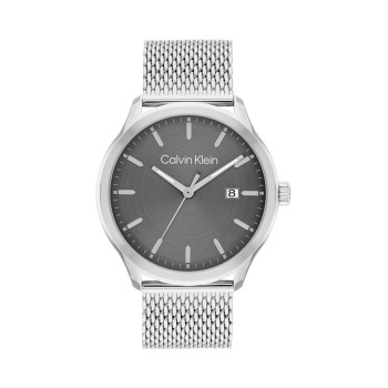 Montre à quartz en acier - Argenté et gris - 02 - 33600069