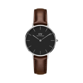 Montre en cuir Bristol - 32 mm - Marron et argenté - 02 - 31698802