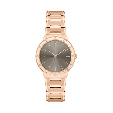 Montre à quartz en acier - Doré rose et taupe - 02 - 33159202