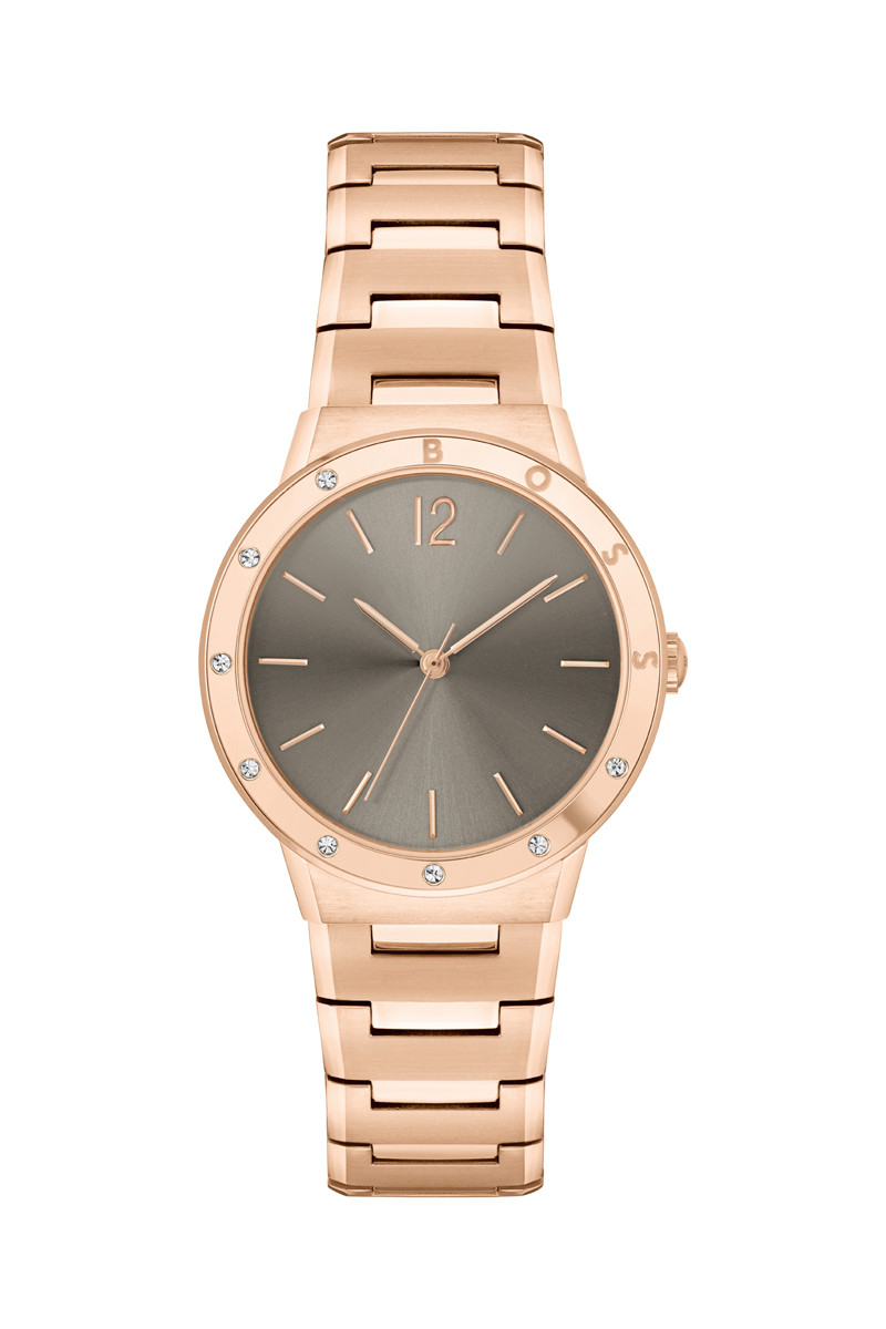 Montre à quartz en acier - Doré rose et taupe - 02 - 33159202