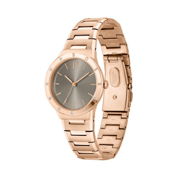 Montre à quartz en acier - Doré rose et taupe - 02 - 33159202