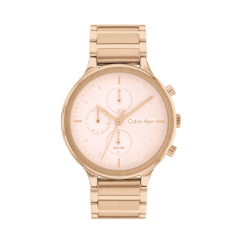 Montre à quartz en acier - Chronographe - Doré rose - 02 - 33600059