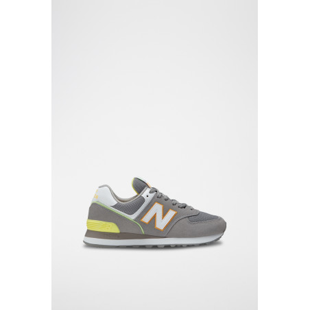 Sneakers en nubuck 574 - Gris et jaune - 02 - 33227915