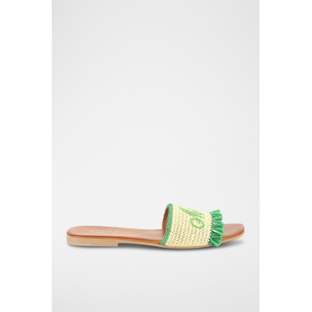 Mules en paille Moncoeur - Vert - 02 - 33368667