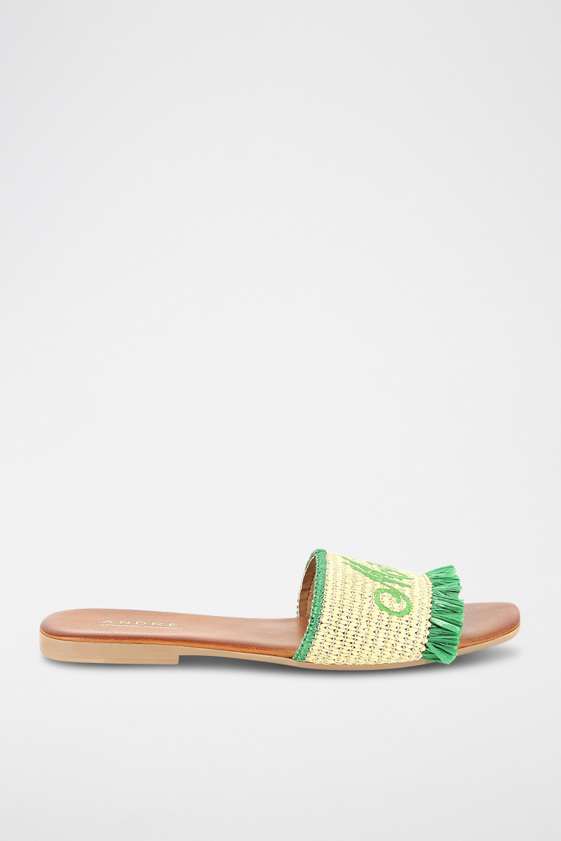 Mules en paille Moncoeur - Vert - 02 - 33368667