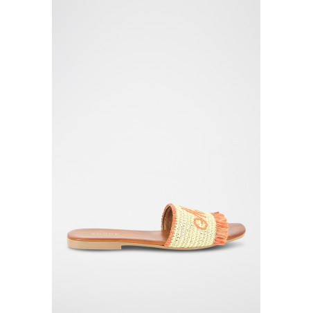 Mules en paille Moncoeur - Orange - 02 - 33368668