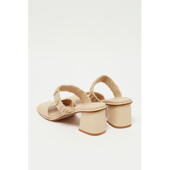 Mules à talons en cuir Candide - Beige - 02 - 33368674