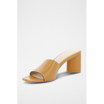 Mules à talons en cuir Imprevisible - Camel - 02 - 33368695