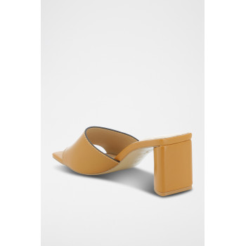 Mules à talons en cuir Imprevisible - Camel - 02 - 33368695