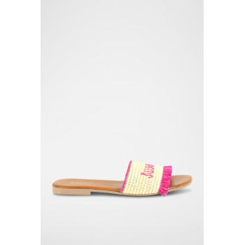 Mules en paille Moncoeur - Fuchsia - 02 - 33368703