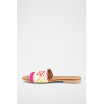 Mules en paille Moncoeur - Fuchsia - 02 - 33368703