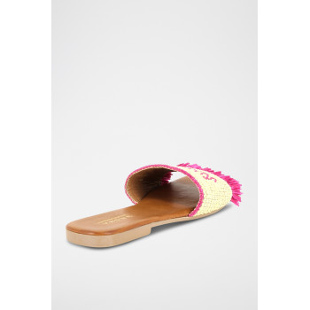 Mules en paille Moncoeur - Fuchsia - 02 - 33368703