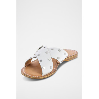 Mules en cuir Sade - Blanc - 02 - 33368724