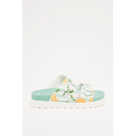 Mules Eve Sol - Vegan - Blanc et orange - 02 - 33363670