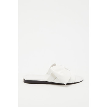 Mules en cuir verni - Blanc - 02 - 33363693