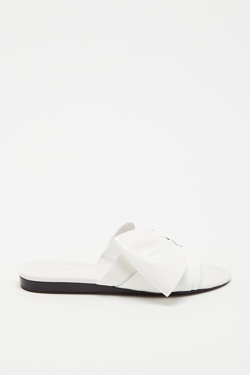 Mules en cuir verni - Blanc - 02 - 33363693