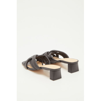 Mules à talons en cuir de chèvre Humi - Noir - 02 - 33363713