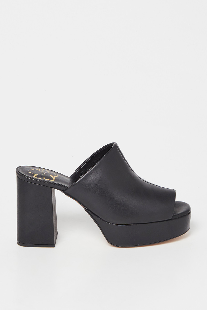 Mules à talons en cuir Deltino - Noir - 02 - 33445468