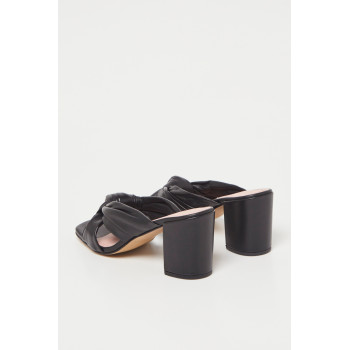 Mules à talons en cuir - Noir - 02 - 33487120