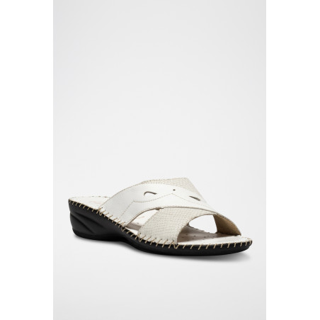 Mules en cuir - Blanc - 02 - 33541234