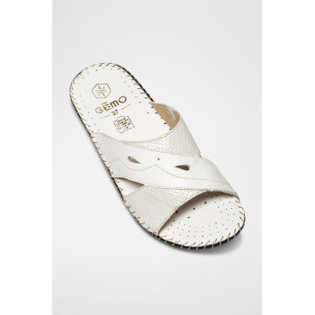 Mules en cuir - Blanc - 02 - 33541234