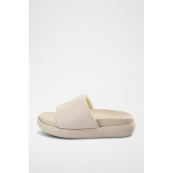 Mules plateformes en cuir vegan Rey Quilt 2 - Crème - 02 - 33363675