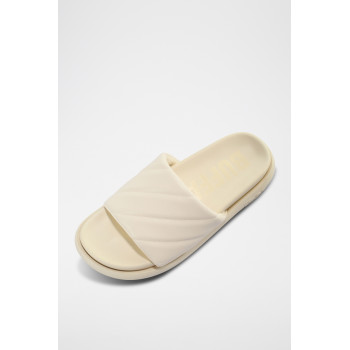 Mules plateformes en cuir vegan Rey Quilt 2 - Crème - 02 - 33363675