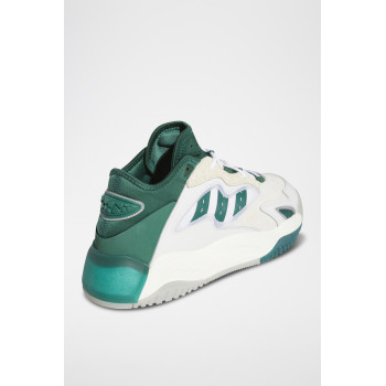 Chaussures de basketball en cuir Streetball II - Blanc et vert foncé - 02 - 33528644