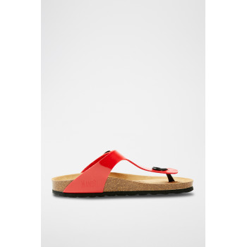 Tongs Blanca en cuir verni - Rouge - 02 - 33618518