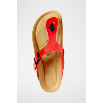 Tongs Blanca en cuir verni - Rouge - 02 - 33618518