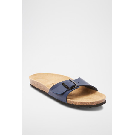 Mules en cuir Agata - Bleu marine - 02 - 33618680