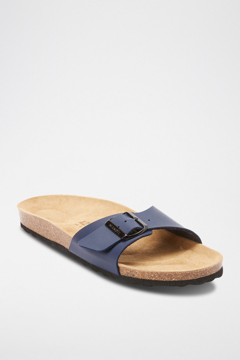 Mules en cuir Agata - Bleu marine - 02 - 33618680