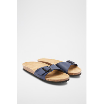 Mules en cuir Agata - Bleu marine - 02 - 33618680