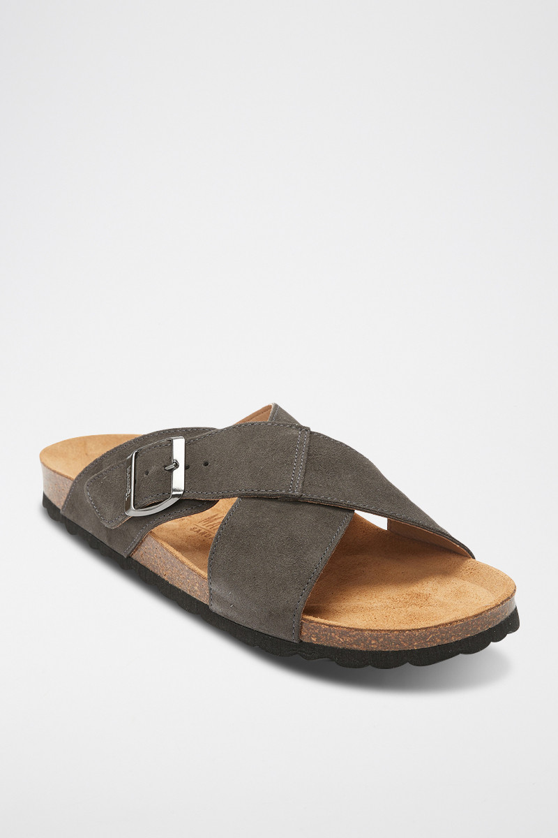 Mules en cuir Ramon - Gris - 02 - 33618660