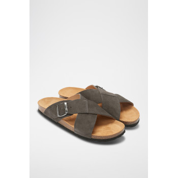 Mules en cuir Ramon - Gris - 02 - 33618660