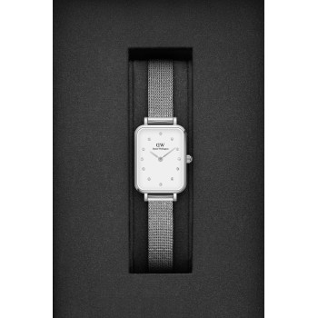 Montre à quartz en acier Sterling - Argenté et blanc - 20 x 26 mm - 02 - 33646107