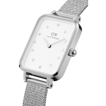 Montre à quartz en acier Sterling - Argenté et blanc - 20 x 26 mm - 02 - 33646107