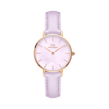 Montre à quartz en cuir, nacre et plaqué or rose - 28 mm - 02 - 33646110