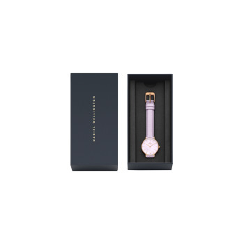 Montre à quartz en cuir, nacre et plaqué or rose - 28 mm - 02 - 33646110