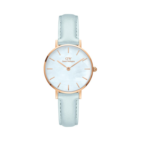 Montre à quartz en cuir, nacre et plaqué or rose - 28 mm - 02 - 33646111