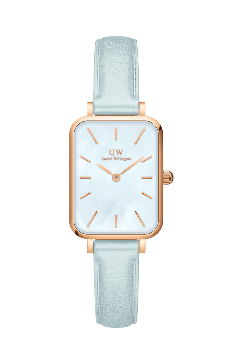 Montre à quartz en cuir, nacre et plaqué or rose - Ciel - 20 x 26 mm - 02 - 33646113