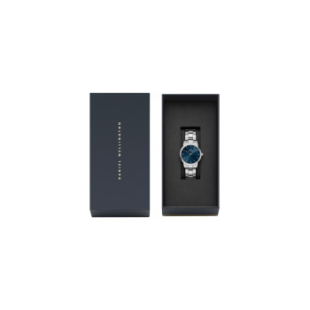 Montre à quartz en acier Arctic - 28 mm - Argenté et bleu marine - 02 - 33646124