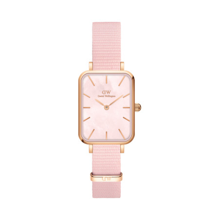 Montre à quartz en tissu, nacre et plaqué or rose - 20-26 mm - 02 - 33646132