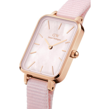 Montre à quartz en tissu, nacre et plaqué or rose - 20-26 mm - 02 - 33646132