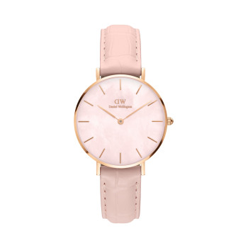 Montre à quartz en cuir, nacre et plaqué or rose - 32 mm - 02 - 33646134