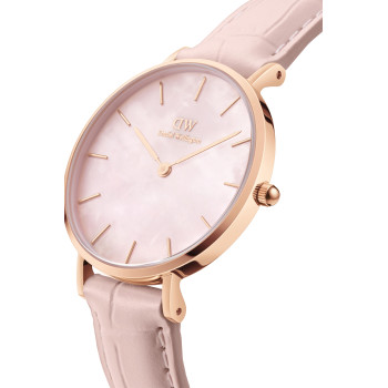 Montre à quartz en cuir, nacre et plaqué or rose - 32 mm - 02 - 33646134