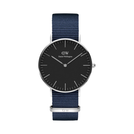 Montre à quartz en tissu Bayswater - Bleu marine et argenté - 36 mm - 02 - 33646143