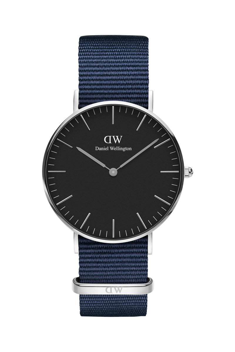 Montre à quartz en tissu Bayswater - Bleu marine et argenté - 36 mm - 02 - 33646143